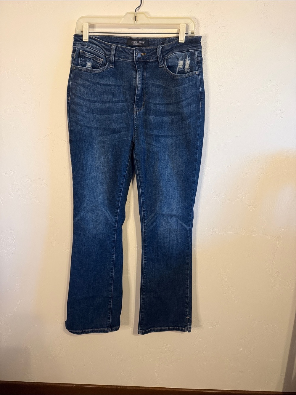 Judy Blue Mid-Rise Straight Leg Jeans in Dark Blue Wash
